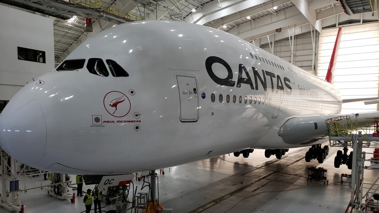 Rattle snakes are making homes of Qantas A380s parked in the Mojave Desert in California. Picture: Supplied