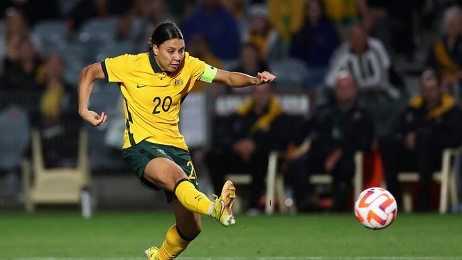 Sam Kerr’s top form in 2022 hasn’t enough to secure her a spot among the top three contenders for FIFA’s women’s player of the year award. Picture: Cameron Spencer/Getty Images