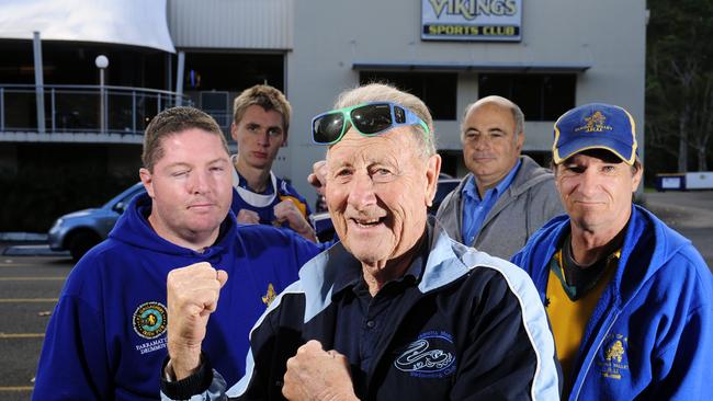 Kevin Hession (centre) at Dundas Valley’s Vikings Sports Club.