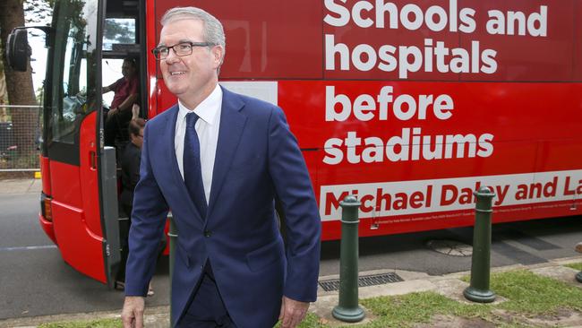 Labor leader Michael Daley on the election campaign at in Sydney on Tuesday. Picture: Justin Lloyd