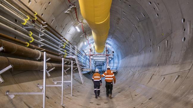 A tunnel boring machine makes its way towards Kensington. Picture: State Government