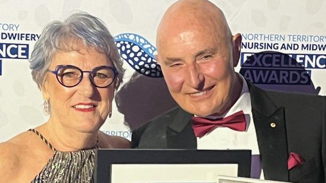 Flinders University Darwin nursing lecturer Heather Keighley has been awarded the NT Administratorâs Medal for Lifetime Achievement at the 2024 NT Nursing and Midwifery Excellence Awards. Picture: Supplied