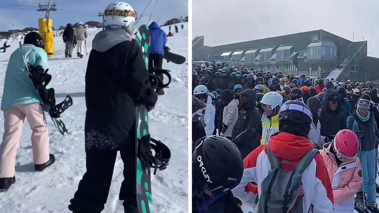 Do you think the number of people on the slopes should be capped, even if it means missing out? Pictures: TikTok / @heylinni; @lillypousderkos