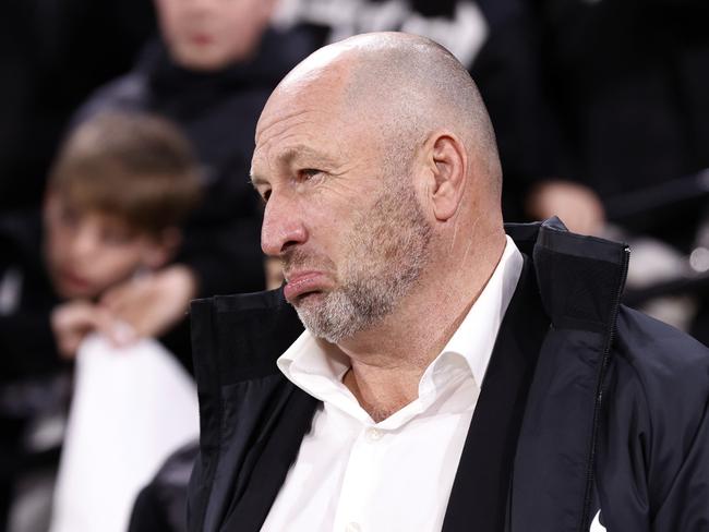 MELBOURNE, AUSTRALIA - AUGUST 23: Collingwood CEO Craig Kelly looks on after  the round 24 AFL match between Melbourne Demons and Collingwood Magpies at Melbourne Cricket Ground, on August 23, 2024, in Melbourne, Australia. (Photo by Darrian Traynor/Getty Images)