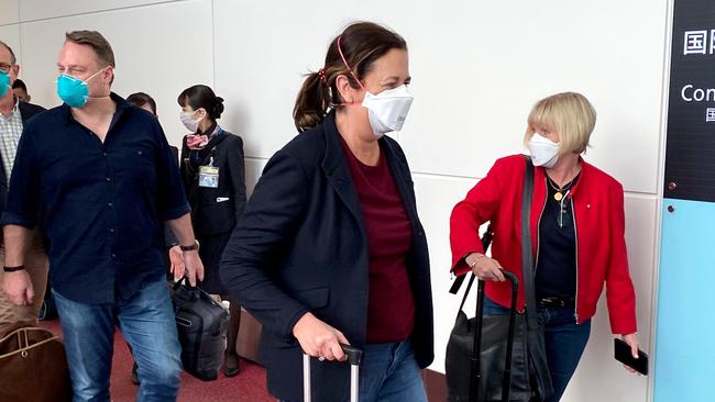 Queensland Premier Annastacia arrives at Haneda Airport ahead of the 2020 Tokyo Olympic Games. Photo: Getty Images.