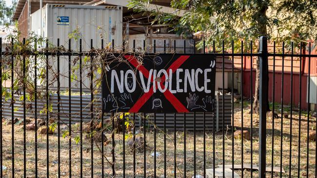 A sign outside the community shop in Wadeye NT.