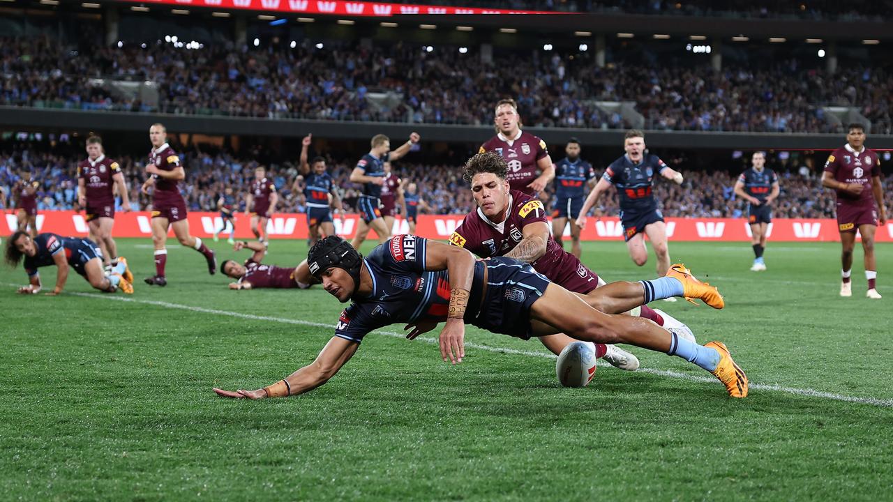 Stephen Crichton scored a try in the series opener and has the backing of his coach and teammates to perform well in Brisbane. Picture: Cameron Spencer / Getty Images