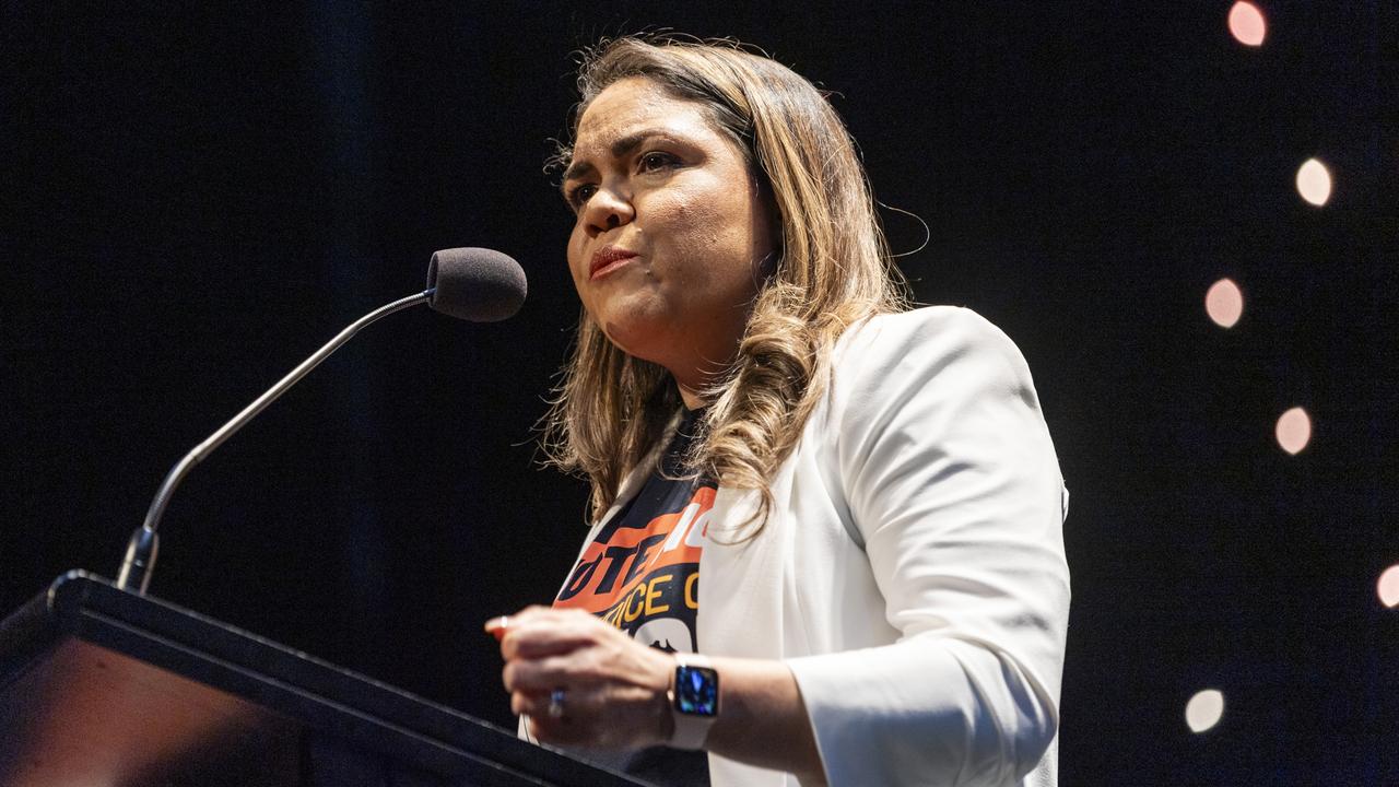 Anti-Voice Senator Jacinta Nampijinpa Price at a sold out Rumours International. Picture: Kevin Farmer