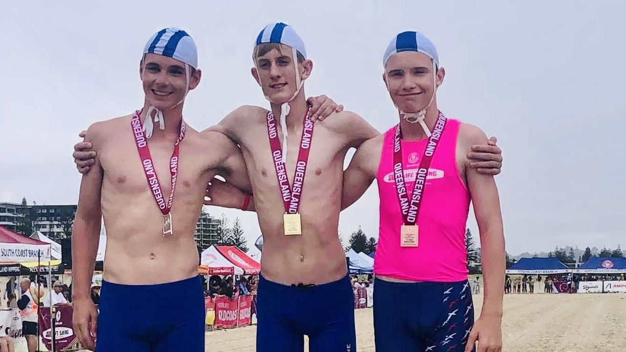 Lane Brady with a gold medal after an under 13 male beach sprint win. Picture: Supplied