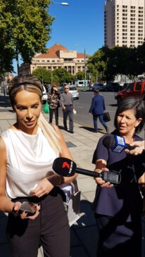 MAFS star Stacey Hampton leaves court after 'Legally Blonde' moment in Adelaide