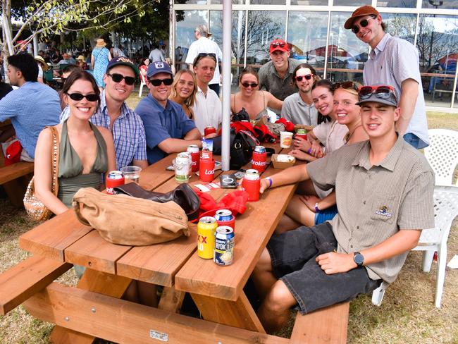 The zesty Lemons crew having an action-packed day at the Ladbrokes Stony Creek Cup on Sunday, March 09, 2025. Picture: Jack Colantuono