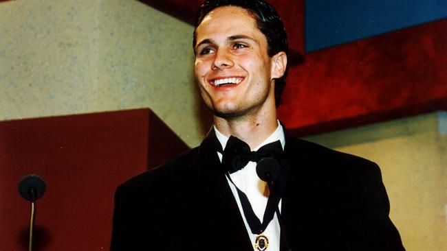 WINNING SMILE: Essendon’s Gavin Wanganeen after winning his Brownlow Medal in 1993.