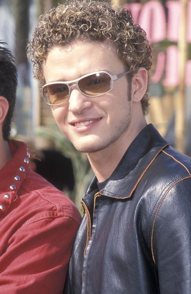 That hair. Those tinted glasses. Justin Timberlake back in his N’Sync days at the Teen Choice Awards in 2000. Picture: Ron Galella, Ltd/WireImage