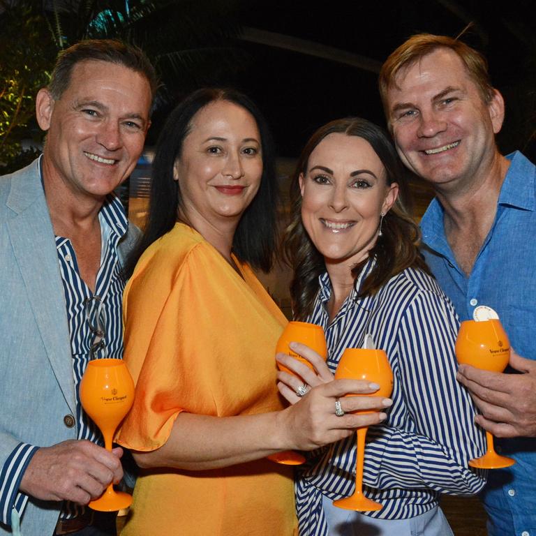 Michael Lalli, Jess Wilkie, Kylie Morris and Joe Welsh at the opening of Isoletto Pool Club at The Star Gold Coast. Picture: Regina King