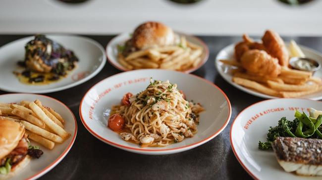 Dishes including the spanner crab spaghetti at Riverbar &amp; Kitchen in Brisbane City.