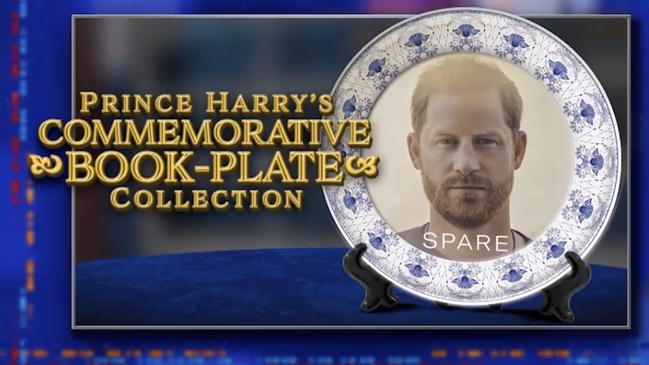 Prince Harry’s Spare will release on commemorative plate, joked Stephen Colbert. Picture: Supplied