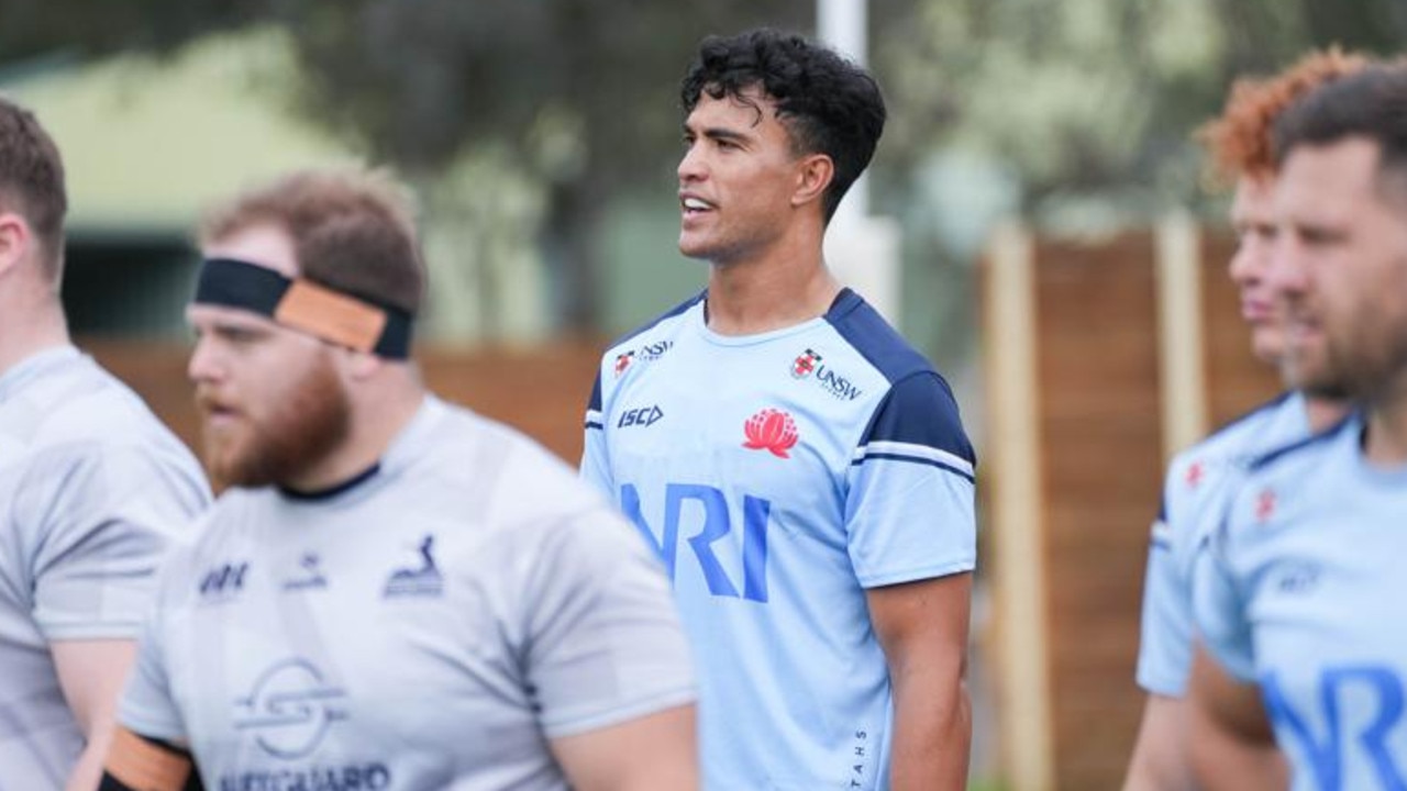 NRL convert Joseph-Aukuso Suaalii joined his new NSW Waratahs teammates in Canberra after his multi-million dollar code switch.