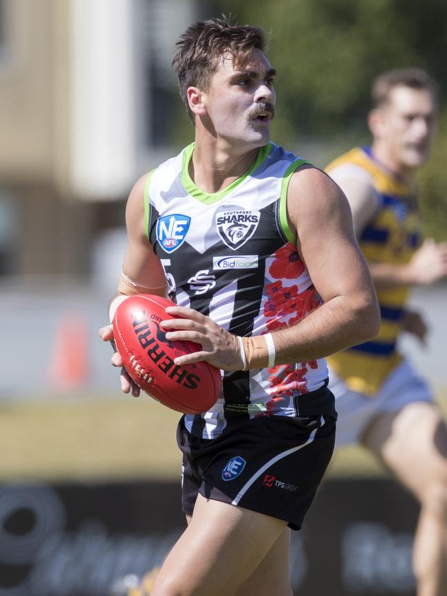 Andrew Boston during the Southport Sharks Round 21 NEAFL win over Sydney University at Fankhauser Reserve on Saturday, August 24, 2019. Picture credit: TJ Yelds/NEAFL.