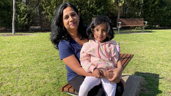 Minnie Singh and her daughter. Picture: Cameron Stewart