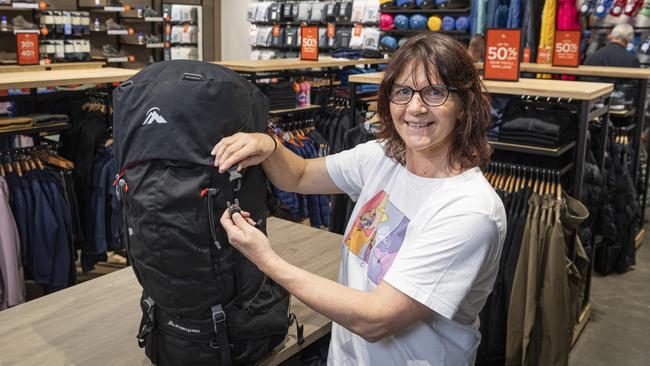 Macpac area manager Marjon de Boer as the shop opens in Grand Central, Saturday, May 25, 2024. Picture: Kevin Farmer