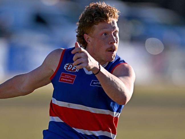 KeilorÃs Matthew Clark during the EDFL football match between Keilor and Strathmore in Keilor, Saturday, June 25, 2022. Picture: Andy Brownbill