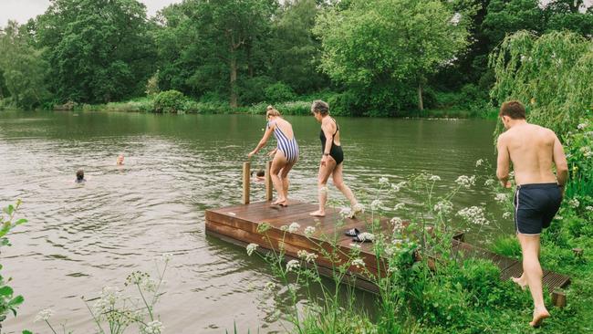 Swimmers at the man-made lake. Picture: supplied.