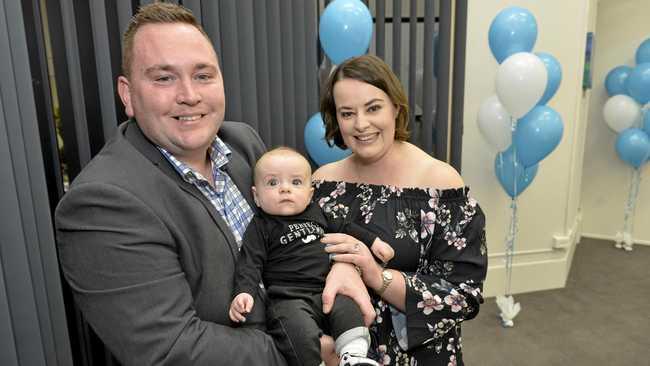 NOW OPEN: Residence Estate Agents principal Matt Jesse with son James and wife Jo Jesse at the opening function of the new real estate agent. Picture: Kevin Farmer