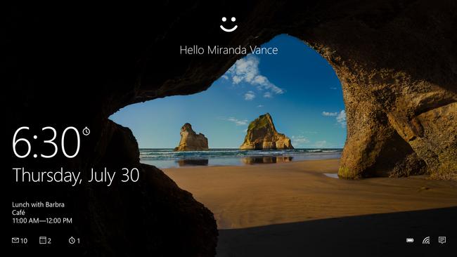 Windows Hello lets you log in with face recognition.