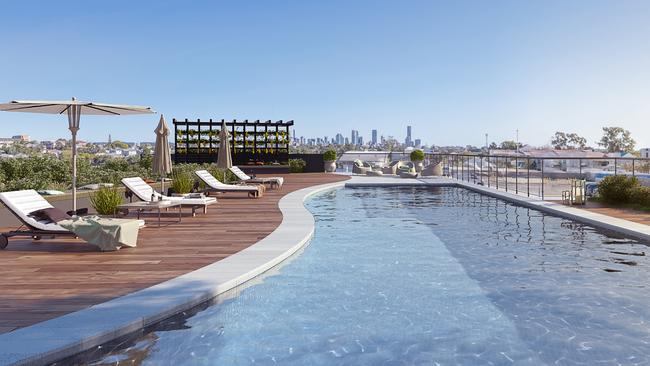 The rooftop swimming pool to be built at Coorparoo Square.