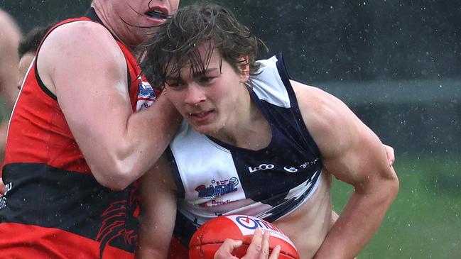 Dylan McDonald in action for Melton Centrals. Picture: Hamish Blair