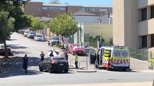 Pedestrian crossing the road was hit by a car in Newcastle. Picture: Amy Ziniak