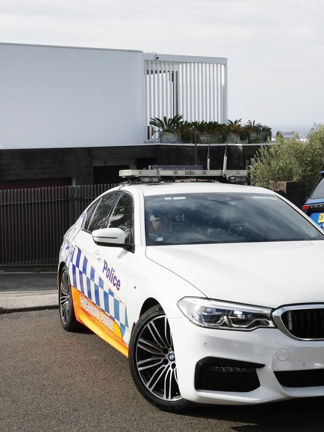 Police outside Mr Ibrahim’s house this week. Picture: Richard Dobson