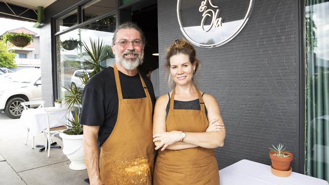 Anthony and Olympia Eaton, at their Everton Park cafe Ant and Ola. Picture: News Corp/Attila Csaszar