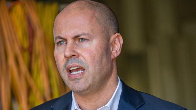 Treasurer Josh Frydenberg is shying away from party branding but no one is guessing which party he belongs to. Picture: Christian Gilles