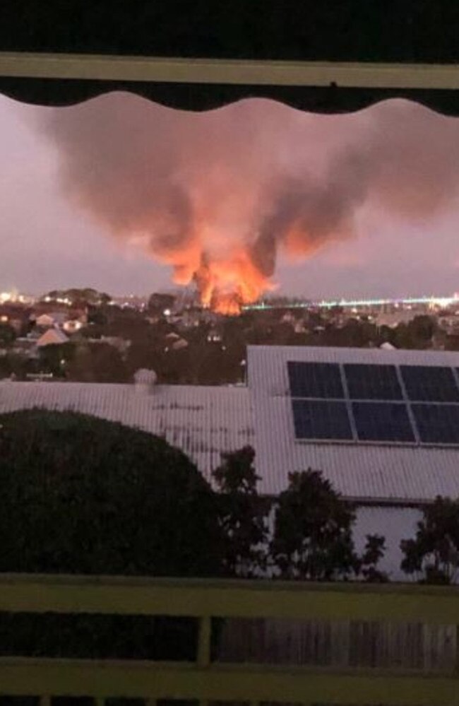 The Winchester St blaze could be seen in surrounding suburbs. Picture: Nic Holashur