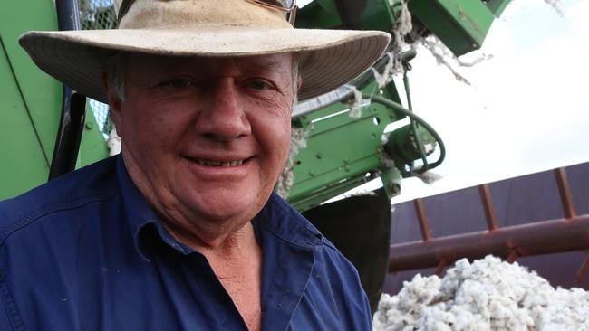 Cotton farmer Peter Enkelmann runs the four row harvester on the first day of the family's harvest.Photo Tessa Mapstone / South Burnett Times