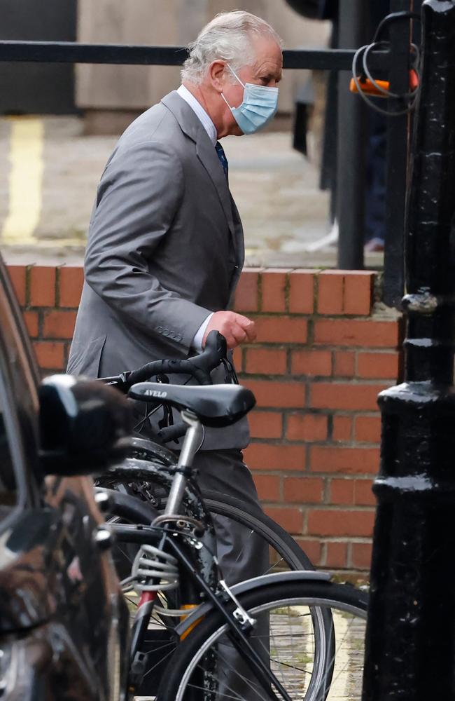 Prince Charles arrives at the rear entrance to King Edward VII hospital in central London on February 20. Picture: Tolga Akmen/AFP