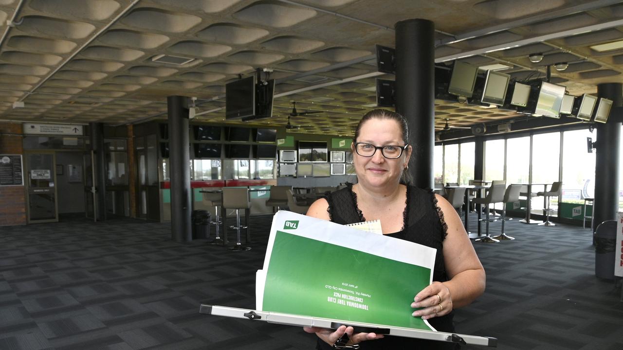 Toowoomba Turf Club chief executive officer Lizzy King explains plans for a makeover of Clifford Park's betting and public leisure areas. Picture: Bev Lacey