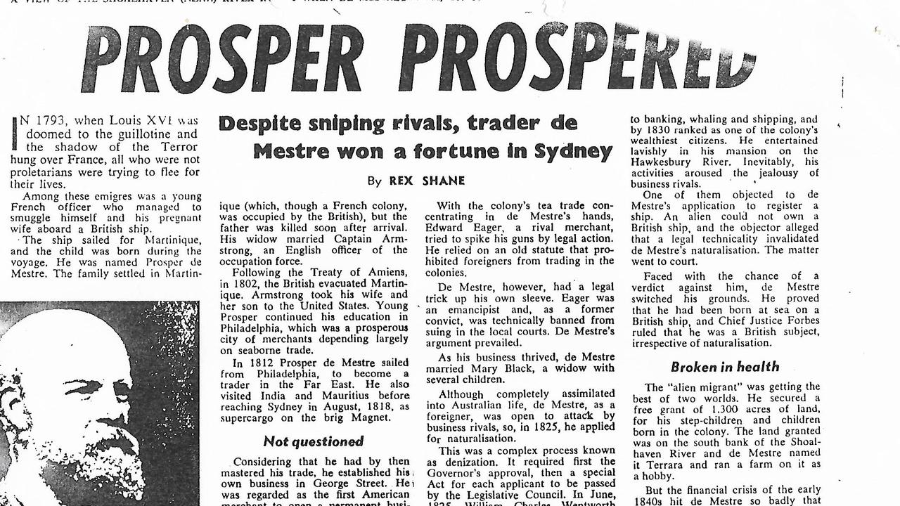 Etienne de Mestre son of Prosper de Mestre. Etienne trained five winners of the Melbourne Cup including the first two with immortal Archer. Article dated January 16 1963