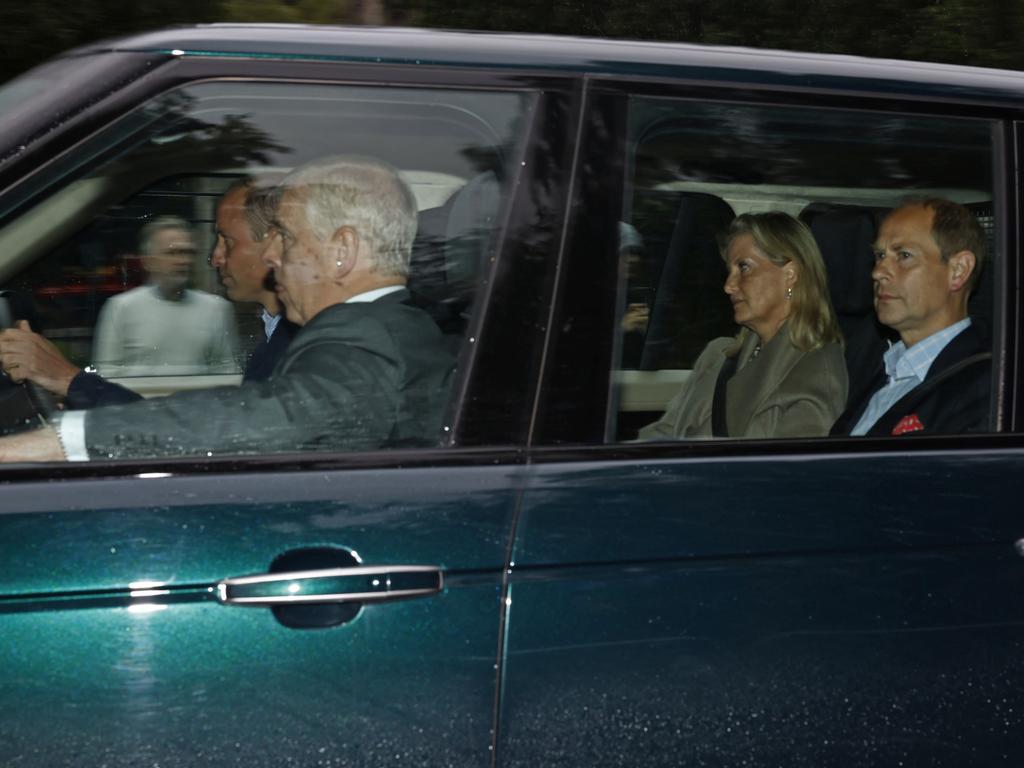 Prince William, Prince Andrew, Sophie, Countess of Wessex and Edward, Earl of Wessex reportedly arrived at Balmoral too late. Picture: Jeff J Mitchell/Getty Images