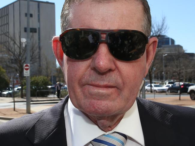 The former Speaker of the House of Representatives Peter Slipper appeared in court in Canberra. Pic by Gary Ramage