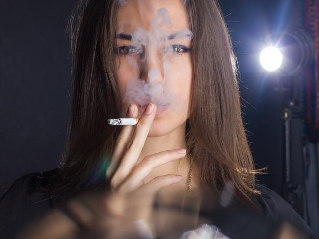 portrait of a girl with a cigarette