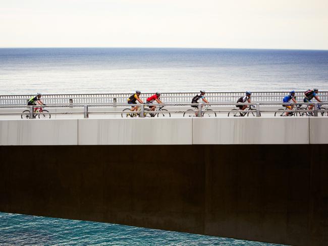 Riders in the MS Ride to the Gong make their way from Sydney to Wollongong.