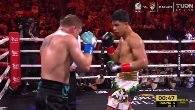 Canelo Alvarez knocks challenger down for the first time in his career