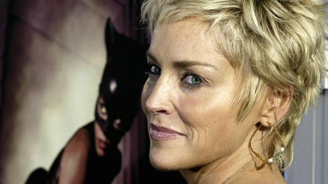 Actress Sharon Stone at "Catwoman" film premiere in Hollywood, 19 Jul 2004. headshot profile