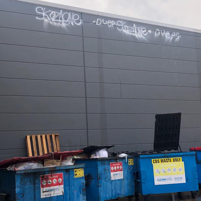 A graffiti attack at the Glenrose Shopping Village. Picture: Supplied