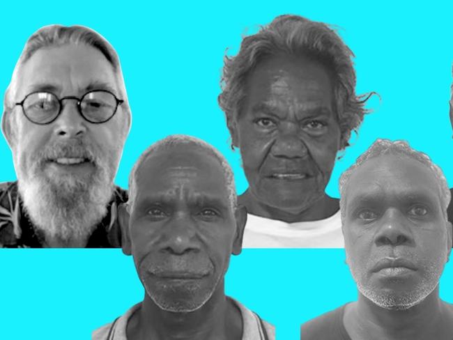 Groote Archipelago Regional Council Central Ward candidates: (L-R) Gordon Walsh, Leonard Amagula, Rosalie Lalara, Gregson Lalara and Fabian Lalara.