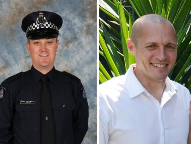 Constable Glen Humphris and Senior Constable Kevin King died in the horror crash on the Eastern Freeway in April last year.