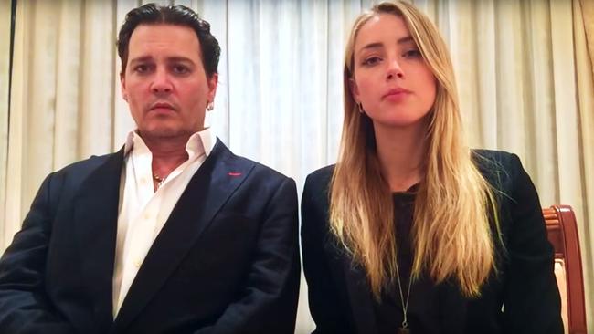 Actors Johnny Depp and Amber Heard speaking for an Australian Biosecurity video after the Pistol and Boo incident.