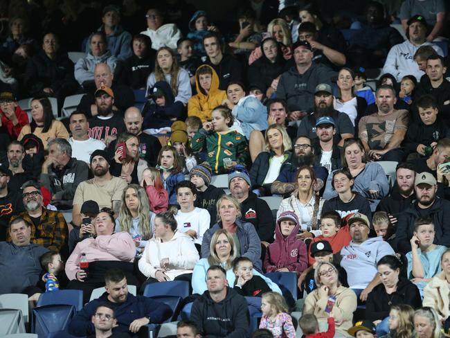 Nitro Circus at Kardinia Park on March 7, 2022. Stunts, crowd reactions, fireworks, plenty of colour. Picture: Mark Wilson